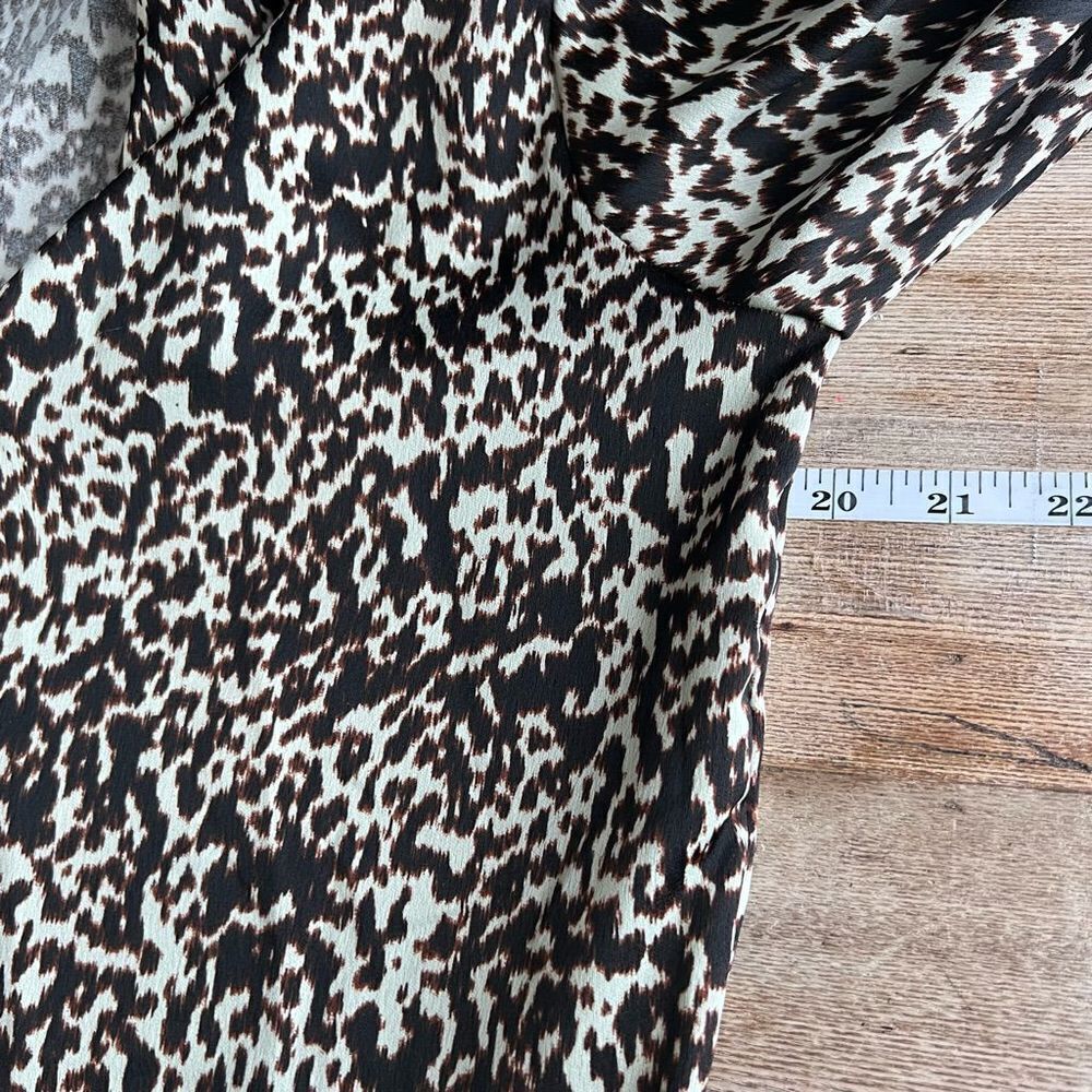 Zara Woman Cheetah Peplum Tunic Length Button Down Blouse medium - Picture 3 of 10